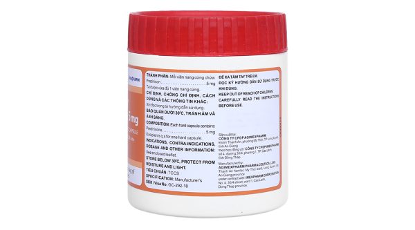 Prednison Imexpharm 5mg thuốc kháng viêm chai 200 viên