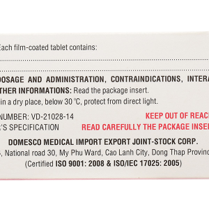 Prednison Domesco 5mg chống viêm, ức chế miễn dịch (10 vỉ x 10 viên)