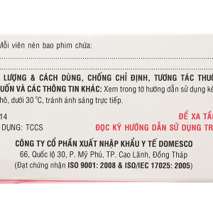 Prednison Domesco 5mg chống viêm, ức chế miễn dịch (10 vỉ x 10 viên)