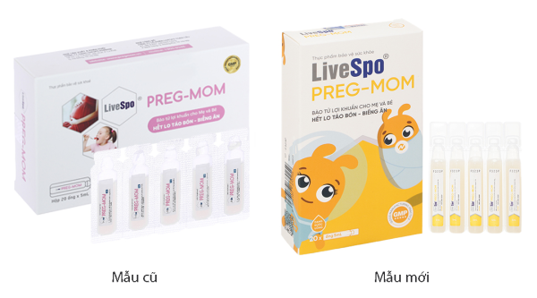 Men vi sinh LiveSpo Preg-Mom bổ sung lợi khuẩn mẹ và bé hộp 20 ống x 5ml