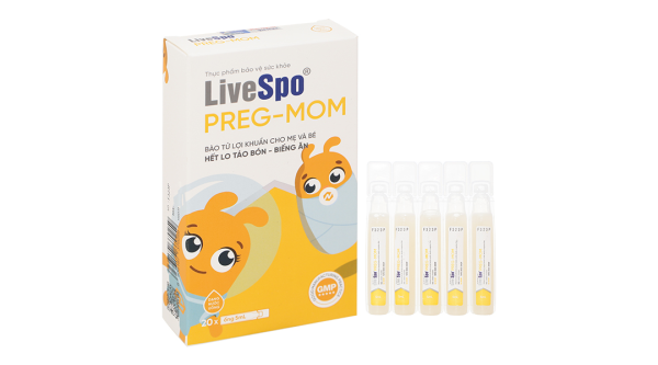 Men vi sinh LiveSpo Preg-Mom bổ sung lợi khuẩn mẹ và bé hộp 20 ống x 5ml