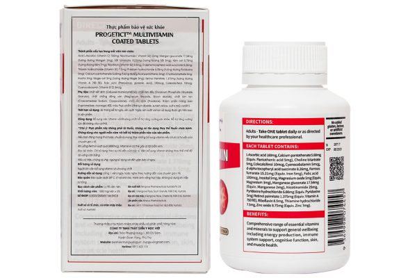 Progetic Multivitamin One-A-Day hỗ trợ tăng cường sức khỏe hộp 90 viên