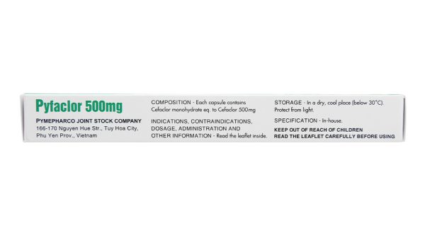 Pyfaclor 500mg trị nhiễm khuẩn (1 vỉ x 12 viên)