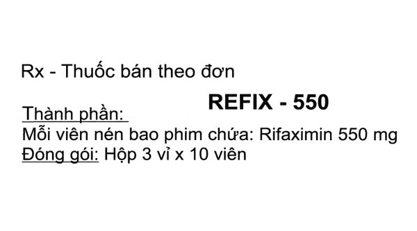 Refix-550 trị hội chứng ruột kích thích, tiêu chảy (3 vỉ x 10 viên)