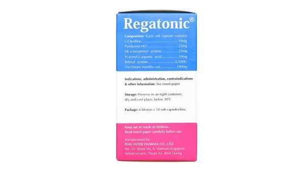 Regatonic hỗ trợ điều trị một số bệnh lý về mắt, cải thiện thị lực (6 vỉ x 10 viên)