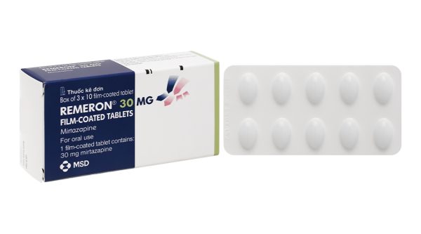 Remeron 30mg trị các đợt trầm cảm nặng (3 vỉ x 10 viên)