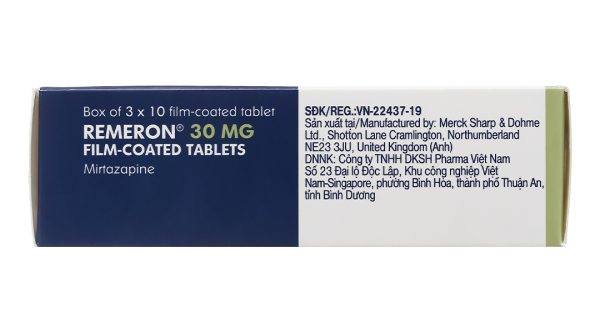 Remeron 30mg trị các đợt trầm cảm nặng (3 vỉ x 10 viên)