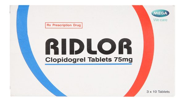 Ridlor 75mg thuốc trị rối loạn nghẽn mạch máu (3 vỉ x 10 viên)