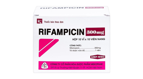 Rifampicin Mekophar 300mg trị lao, phong (10 vỉ x 10 viên)