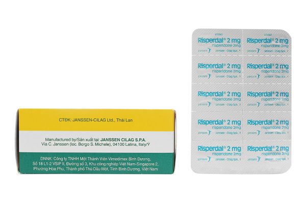 Risperdal 2mg trị tâm thần phân liệt (6 vỉ x 10 viên)