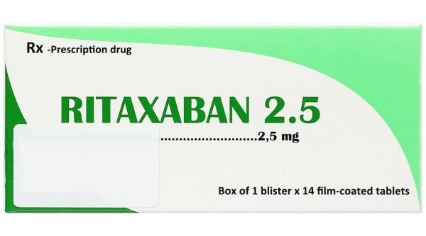 Ritaxaban 2.5 dự phòng biến cố xơ vữa động mạch (1 vỉ x 14 viên)