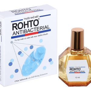 Dung dịch nhỏ mắt Rohto Antibacterial trị lẹo mắt, viêm kết mạc mắt chai 13ml