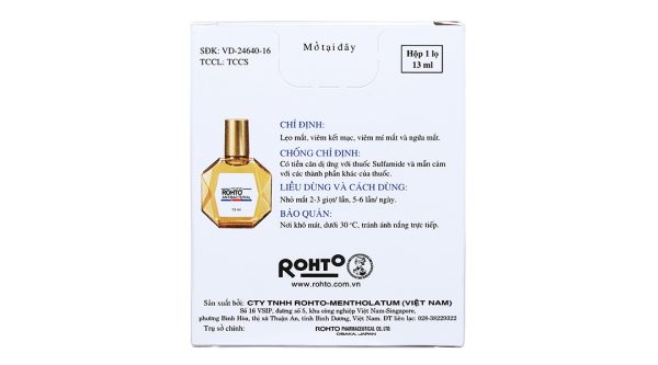 Dung dịch nhỏ mắt Rohto Antibacterial trị lẹo mắt, viêm kết mạc mắt chai 13ml
