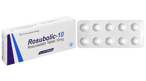 Rosubolic-10 điều trị tăng cholesterol máu (3 vỉ x 10 viên)
