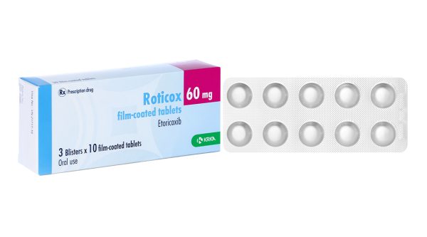 Roticox 60mg giảm các triệu chứng của viêm xương khớp (3 vỉ x 10 viên)