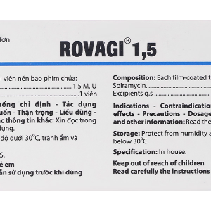 Rovagi 1,5 trị nhiễm khuẩn (2 vỉ x 10 viên)
