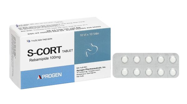 S-Cort Tablet 100mg trị loét dạ dày, cải thiện tổn thương niêm mạc (10 vỉ x 10 viên)