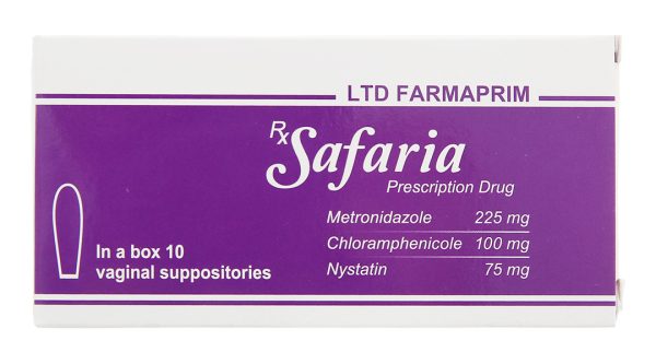 Viên đặt âm đạo Safaria trị nhiễm khuẩn, nhiễm nấm âm đạo (2 vỉ x 5 viên)