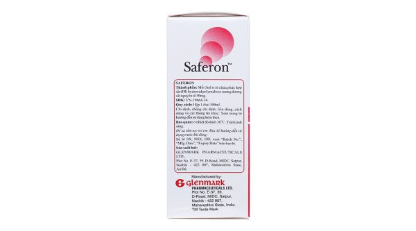 Siro Saferon 50mg/5ml trị thiếu máu, thiếu sắt chai 100ml