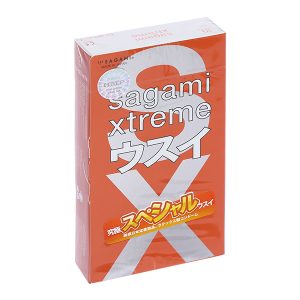 Bao cao su Sagami Xtreme siêu mỏng 52mm hộp 10 cái