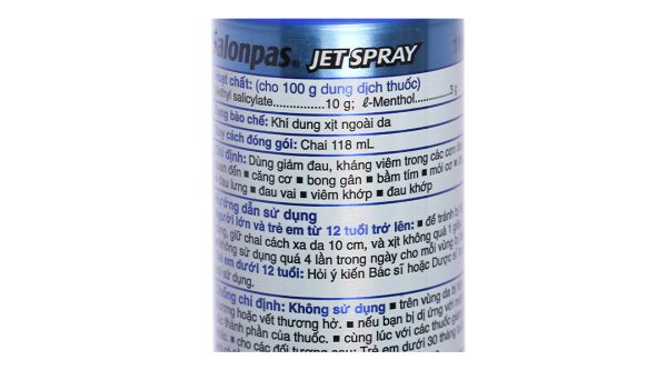 Xịt giảm đau Salonpas Jet Spray giảm đau, kháng viêm cơ khớp chai 118ml