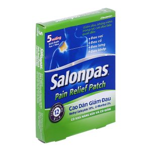 Cao dán Salonpas Pain Relief Patch (7cm x 10cm) giảm đau, kháng viêm cơ khớp hộp 5 miếng