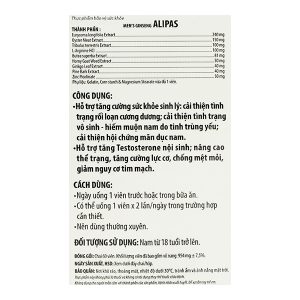 Ecogreen Men’s Ginseng Alipas hỗ trợ tăng cường sức khỏe sinh lý nam chai 60 viên