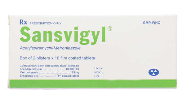 Sansvigyl Hà Tây trị các bệnh nhiễm trùng về răng, miệng (2 vỉ x 10 viên)