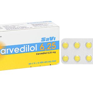 Savi Carvedilol 6.25mg trị tăng huyết áp (3 vỉ x 10 viên)