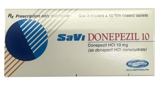 SaVi Donepezil 10 điều trị triệu chứng sa sút trí tuệ (3 vỉ x 10 viên)