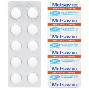 Metsav 1000 điều trị đái tháo đường (10 vỉ x 10 viên)