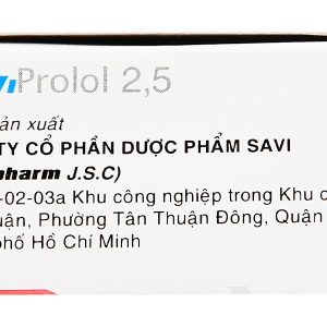 SaviProlol 2.5mg trị tăng huyết áp, đau thắt ngực (3 vỉ x 10 viên)