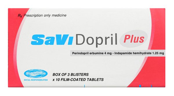 Savidopril Plus trị tăng huyết áp (3 vỉ x 10 viên)