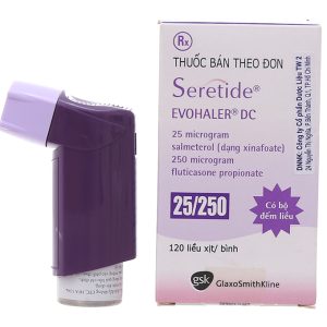 Thuốc xịt khí dung Seretide Evohaler DC 25/250mcg trị hen suyễn bình 120 liều xịt