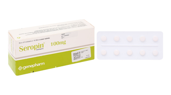 Seropin 100mg trị tâm thần phân liệt, rối loạn lưỡng cực (6 vỉ x 10 viên)