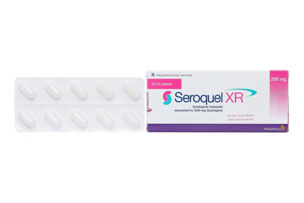 Seroquel XR 200mg trị tâm thần phân liệt, rối loạn lưỡng cực (3 vỉ x 10 viên)