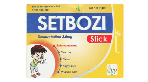 Dung dịch uống Setbozi Stick 2.5mg/5ml giảm viêm mũi dị ứng (20 ống x 5ml)
