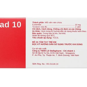 Sezstad 10 trị tăng cholesterol máu nguyên phát (6 vỉ x 10 viên)