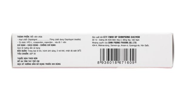 Shinclop 75mg ngừa xơ vữa động mạch (3 vỉ x 10 viên)