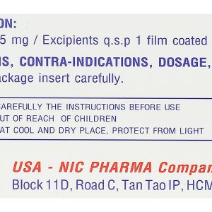 Sibetinic 5mg trị đau nửa đầu (10 vỉ x 10 viên)