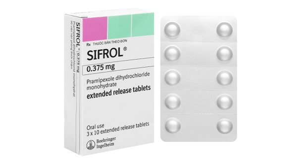 Sifrol 0.375mg trị các dấu hiệu và triệu chứng của bệnh Parkinson (3 vỉ x 10 viên)