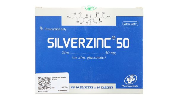 SilverZinc 50 phòng ngừa và trị thiếu kẽm (10 vỉ x 10 viên)