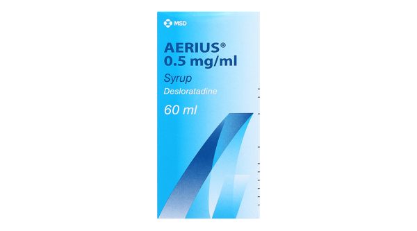 Siro Aerius 0.5mg/ml trị các triệu chứng viêm mũi dị ứng, mày đay chai 60ml