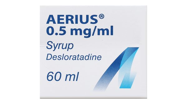 Siro Aerius 0.5mg/ml trị các triệu chứng viêm mũi dị ứng, mày đay chai 60ml