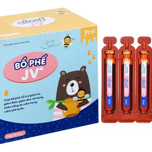 Siro Bổ phế JV giúp giảm ho, giảm đau rát họng hộp 20 ống x 10ml