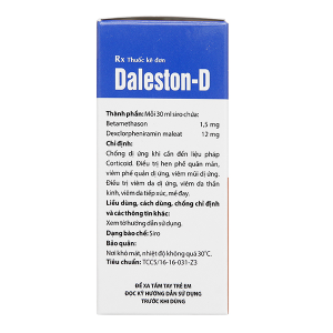 Siro Daleston-D trị viêm mũi dị ứng, mề đay, viêm đường hô hấp trên chai 30ml