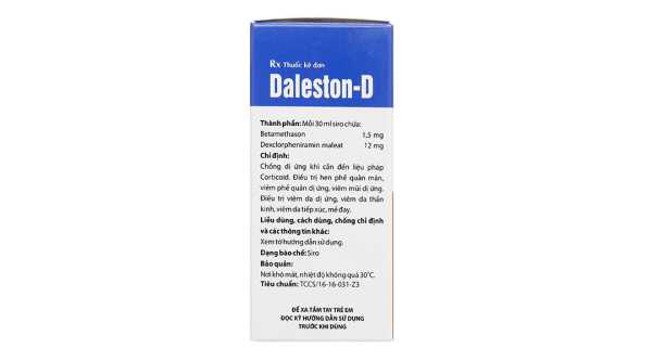 Siro Daleston-D trị viêm mũi dị ứng, mề đay, viêm đường hô hấp trên chai 30ml