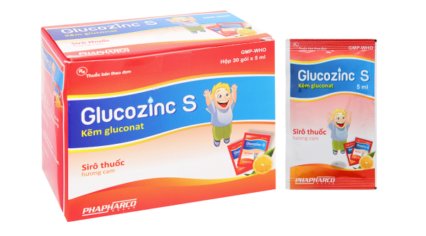 Sirô thuốc Glucozinc S bổ sung kẽm, trị thiếu kẽm (30 gói x 5ml)