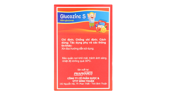 Sirô thuốc Glucozinc S bổ sung kẽm, trị thiếu kẽm (30 gói x 5ml)