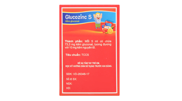 Sirô thuốc Glucozinc S bổ sung kẽm, trị thiếu kẽm (30 gói x 5ml)